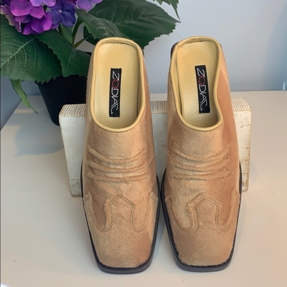 Zodiac Western Style Suede Mules Size 6 - Picture 5 of 7